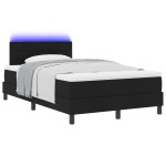 vidaXL Pat cu arcuri cu saltea Negru 120 x 200 cm țesătură