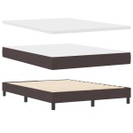 vidaXL Pat cu arcuri cu saltea Maro închis 160 x 200 cm țesătură vidaXL Pat cu arcuri cu saltea Maro închis 160 x 200 cm țesătură