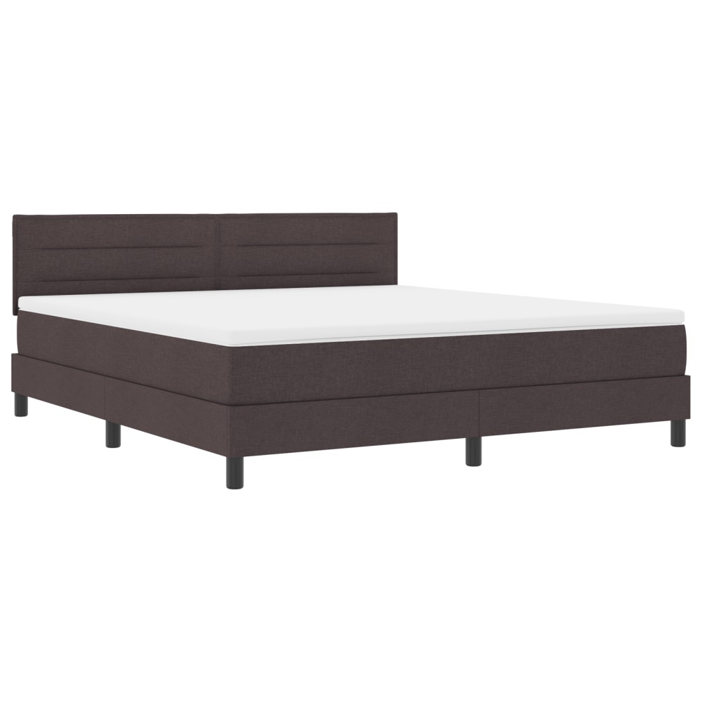 vidaXL Pat cu arcuri cu saltea Maro închis 180 x 200 cm țesătură