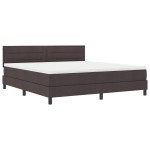 vidaXL Pat cu arcuri cu saltea Maro închis 180 x 200 cm țesătură vidaXL Pat cu arcuri cu saltea Maro închis 180 x 200 cm țesătură