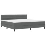 vidaXL Pat cu arcuri cu saltea Gri închis 200 x 200 cm țesătură vidaXL Pat cu arcuri cu saltea Gri închis 200 x 200 cm țesătură