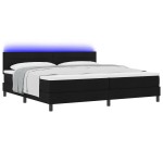 vidaXL Pat cu arcuri cu saltea Negru 200 x 200 cm țesătură vidaXL Pat cu arcuri cu saltea Negru 200 x 200 cm țesătură