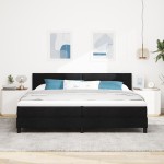 vidaXL Pat cu arcuri cu saltea Negru 200 x 200 cm țesătură vidaXL Pat cu arcuri cu saltea Negru 200 x 200 cm țesătură