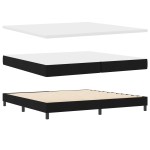 vidaXL Pat cu arcuri cu saltea Negru 200 x 200 cm țesătură vidaXL Pat cu arcuri cu saltea Negru 200 x 200 cm țesătură