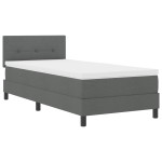 vidaXL Pat cu arcuri cu saltea Gri închis 90 x 190 cm țesătură vidaXL Pat cu arcuri cu saltea Gri închis 90 x 190 cm țesătură