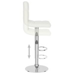 vidaXL Scaun de bar, alb, piele ecologică