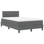 vidaXL Pat cu arcuri cu saltea Gri închis 120 x 200 cm țesătură