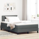 vidaXL Pat cu arcuri cu saltea Gri închis 120 x 200 cm țesătură