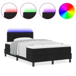 vidaXL Pat cu arcuri cu saltea Negru 120 x 200 cm țesătură