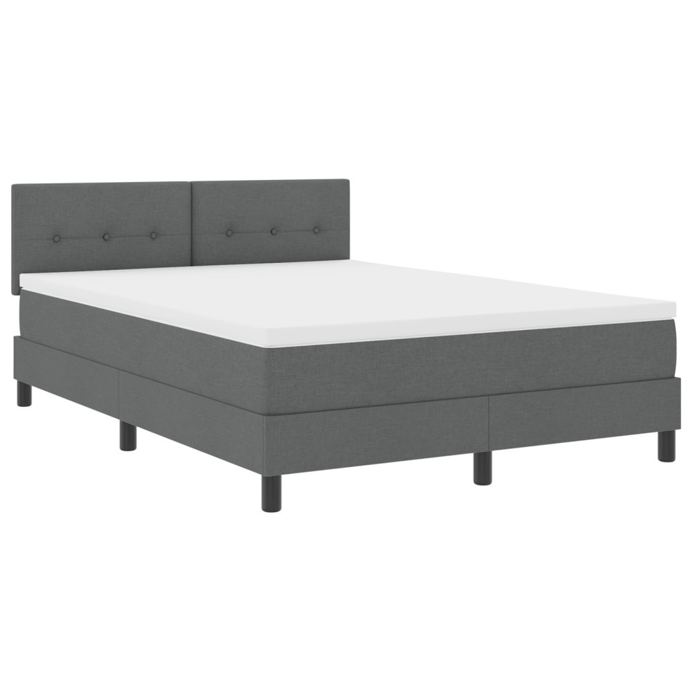 vidaXL Pat cu arcuri cu saltea Gri închis 160 x 200 cm țesătură