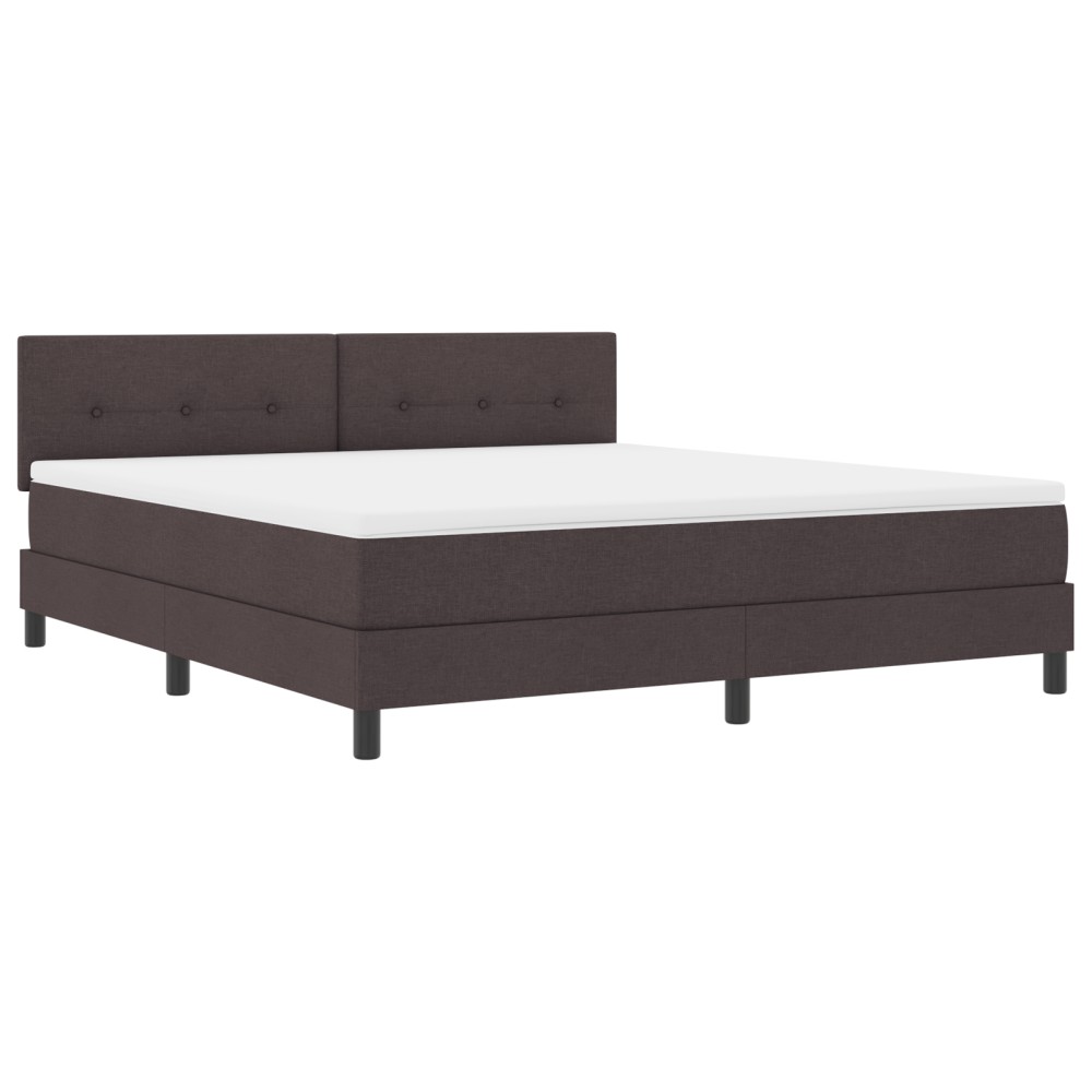 vidaXL Pat cu arcuri cu saltea Maro închis 180 x 200 cm țesătură