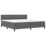 vidaXL Pat cu arcuri cu saltea Gri închis 200 x 200 cm țesătură vidaXL Pat cu arcuri cu saltea Gri închis 200 x 200 cm țesătură