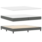 vidaXL Pat cu arcuri cu saltea Gri închis 200 x 200 cm țesătură vidaXL Pat cu arcuri cu saltea Gri închis 200 x 200 cm țesătură