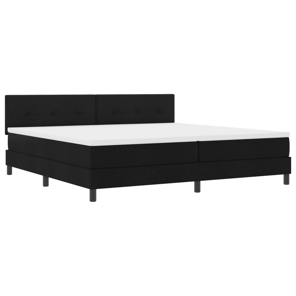 vidaXL Pat cu arcuri cu saltea Negru 200 x 200 cm țesătură