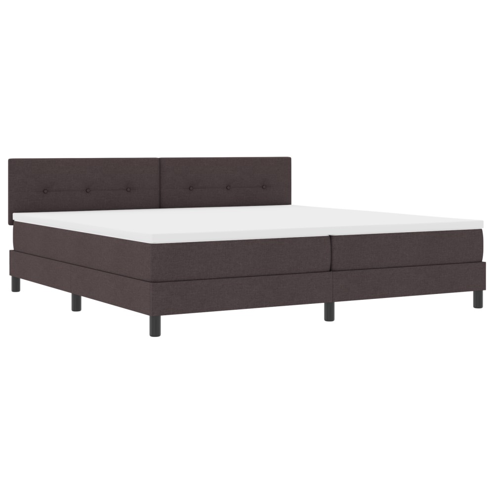 vidaXL Pat cu arcuri cu saltea Maro închis 200 x 200 cm țesătură