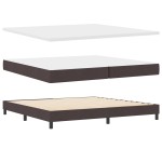 vidaXL Pat cu arcuri cu saltea Maro închis 200 x 200 cm țesătură vidaXL Pat cu arcuri cu saltea Maro închis 200 x 200 cm țesătură