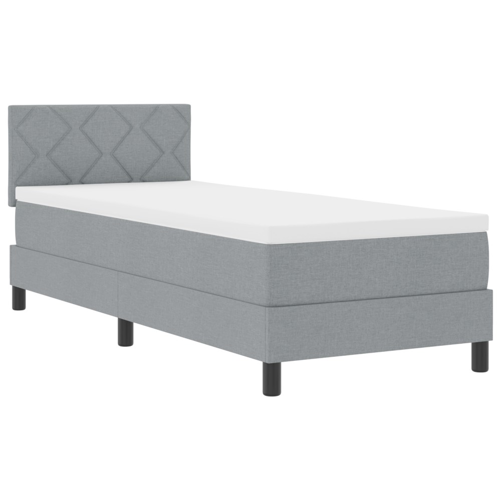 vidaXL Pat cu arcuri cu saltea Gri deschis 80 x 200 cm țesătură
