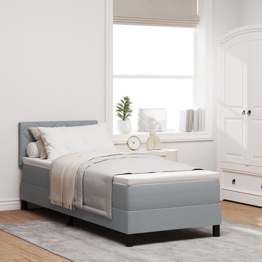 vidaXL Pat cu arcuri cu saltea Gri deschis 80 x 200 cm țesătură