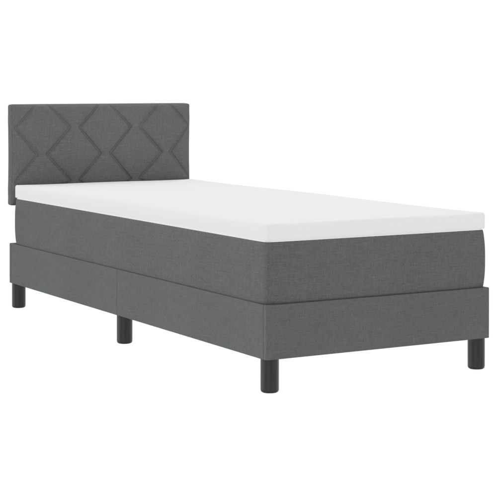 vidaXL Pat cu arcuri cu saltea Gri închis 80 x 200 cm țesătură