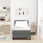 vidaXL Pat cu arcuri cu saltea Gri închis 80 x 200 cm țesătură vidaXL Pat cu arcuri cu saltea Gri închis 80 x 200 cm țesătură