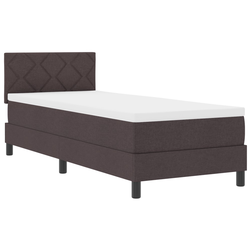 vidaXL Pat cu arcuri cu saltea Maro închis 80 x 200 cm țesătură