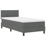 vidaXL Pat cu arcuri cu saltea Gri închis 90 x 190 cm țesătură vidaXL Pat cu arcuri cu saltea Gri închis 90 x 190 cm țesătură