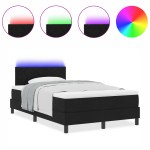 vidaXL Pat cu arcuri cu saltea Negru 120 x 200 cm țesătură vidaXL Pat cu arcuri cu saltea Negru 120 x 200 cm țesătură
