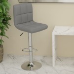 vidaXL Scaun de bar, gri deschis, material textil vidaXL Scaun de bar, gri deschis, material textil