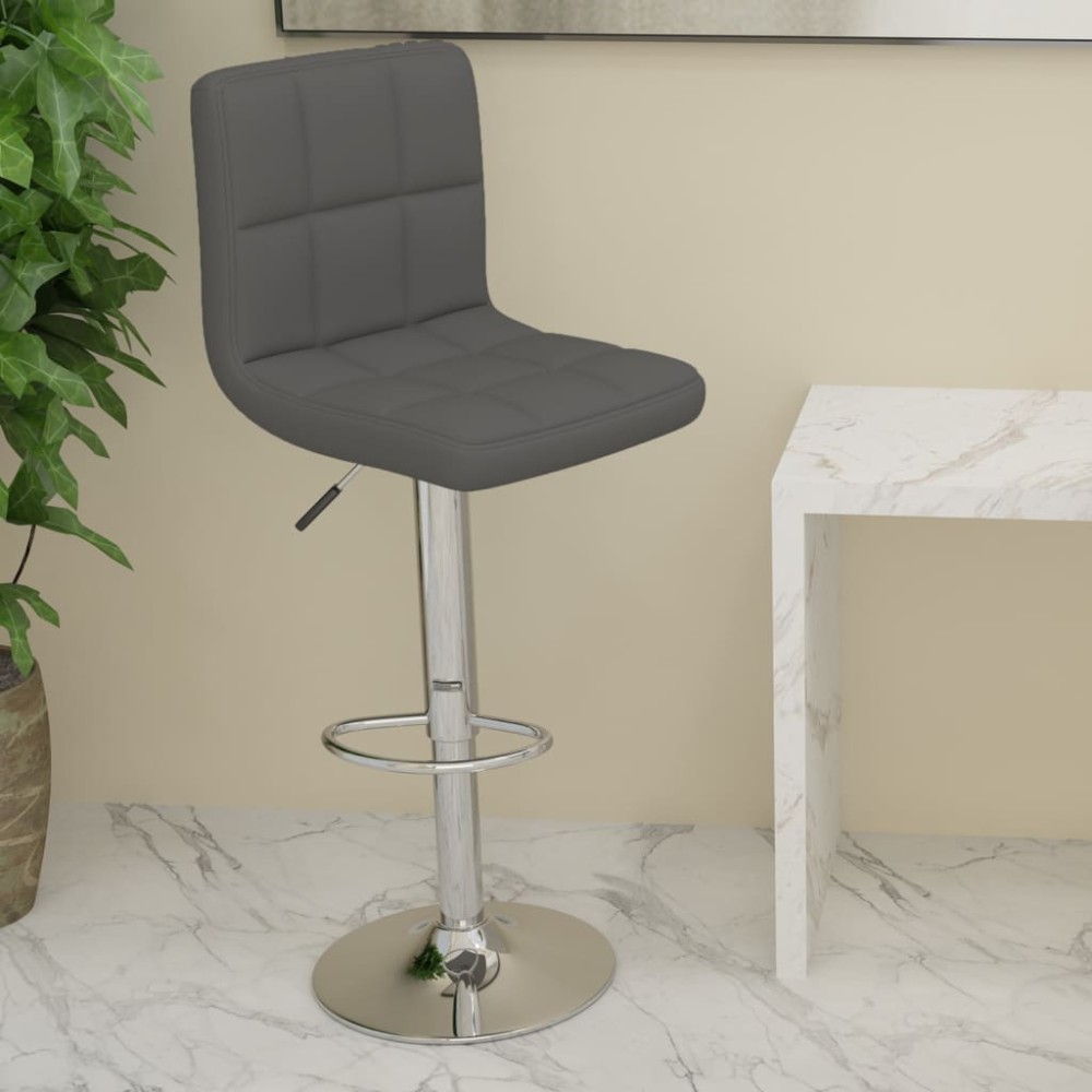 vidaXL Scaun de bar, gri închis, material textil
