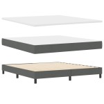 vidaXL Pat cu arcuri cu saltea Gri închis 180 x 200 cm țesătură vidaXL Pat cu arcuri cu saltea Gri închis 180 x 200 cm țesătură