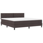 vidaXL Pat cu arcuri cu saltea Maro închis 180 x 200 cm țesătură vidaXL Pat cu arcuri cu saltea Maro închis 180 x 200 cm țesătură