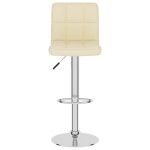 vidaXL Scaun de bar, crem, material textil vidaXL Scaun de bar, crem, material textil