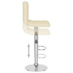 vidaXL Scaun de bar, crem, material textil vidaXL Scaun de bar, crem, material textil