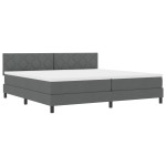 vidaXL Pat cu arcuri cu saltea Gri închis 200 x 200 cm țesătură vidaXL Pat cu arcuri cu saltea Gri închis 200 x 200 cm țesătură