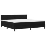 vidaXL Pat cu arcuri cu saltea Negru 200 x 200 cm țesătură vidaXL Pat cu arcuri cu saltea Negru 200 x 200 cm țesătură