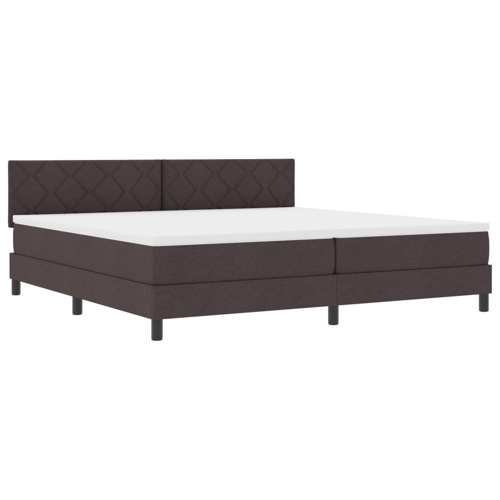 vidaXL Pat cu arcuri cu saltea Maro închis 200 x 200 cm țesătură
