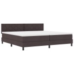 vidaXL Pat cu arcuri cu saltea Maro închis 200 x 200 cm țesătură vidaXL Pat cu arcuri cu saltea Maro închis 200 x 200 cm țesătură