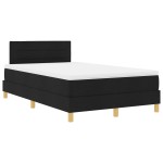 vidaXL Pat cu arcuri cu saltea Negru 120 x 200 cm țesătură