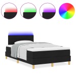 vidaXL Pat cu arcuri cu saltea Negru 120 x 200 cm țesătură