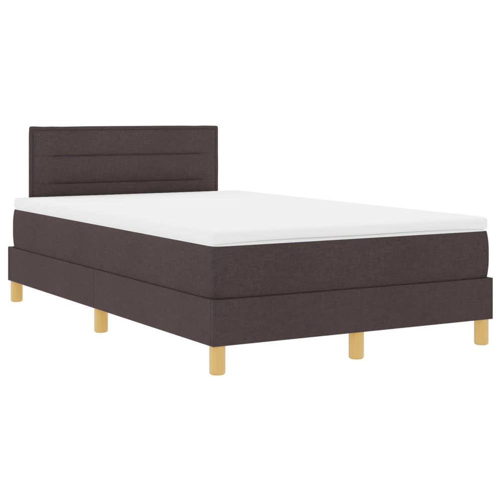vidaXL Pat cu arcuri cu saltea Maro închis 120 x 200 cm țesătură