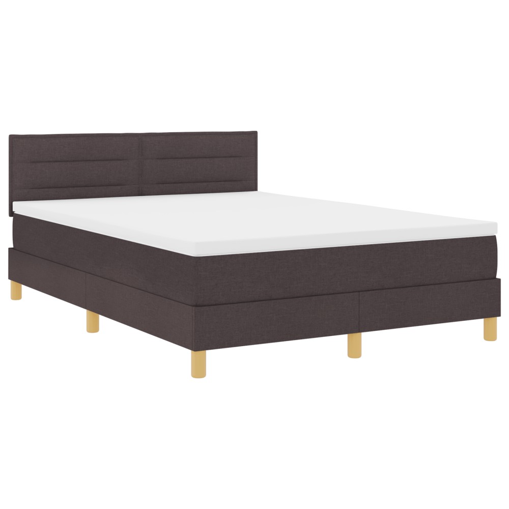 vidaXL Pat cu arcuri cu saltea Maro închis 160 x 200 cm țesătură