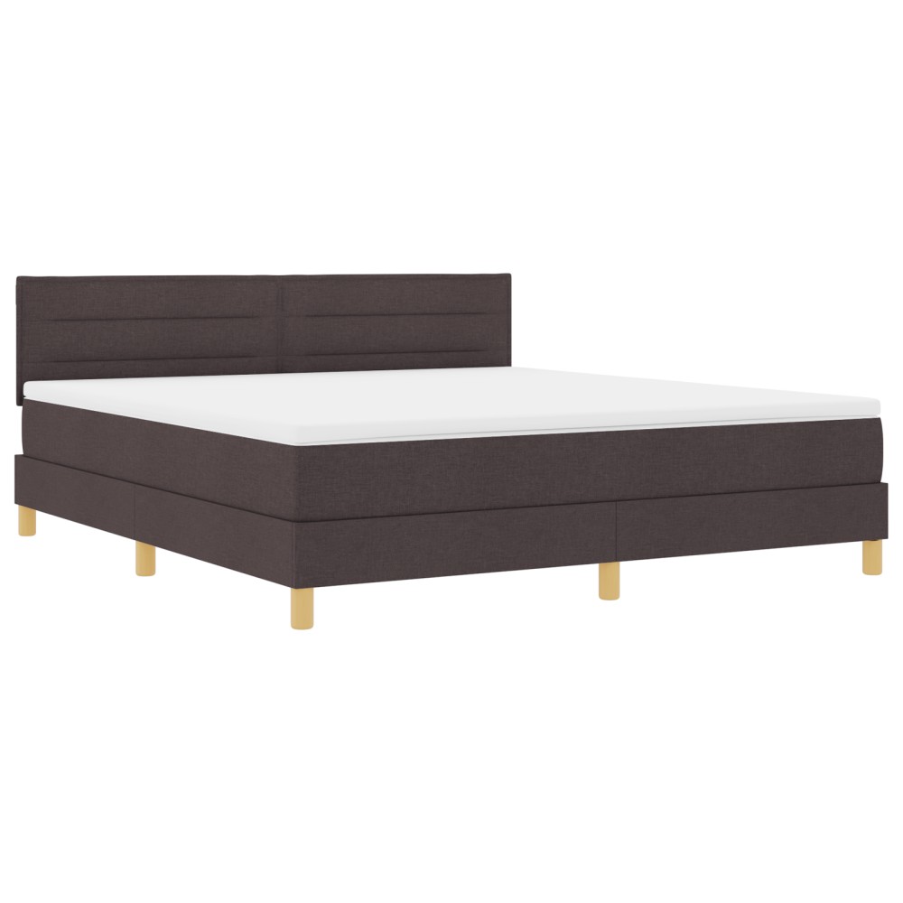 vidaXL Pat cu arcuri cu saltea Maro închis 180 x 200 cm țesătură
