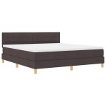 vidaXL Pat cu arcuri cu saltea Maro închis 180 x 200 cm țesătură vidaXL Pat cu arcuri cu saltea Maro închis 180 x 200 cm țesătură