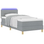 vidaXL Pat cu arcuri cu saltea Gri deschis 80 x 200 cm țesătură