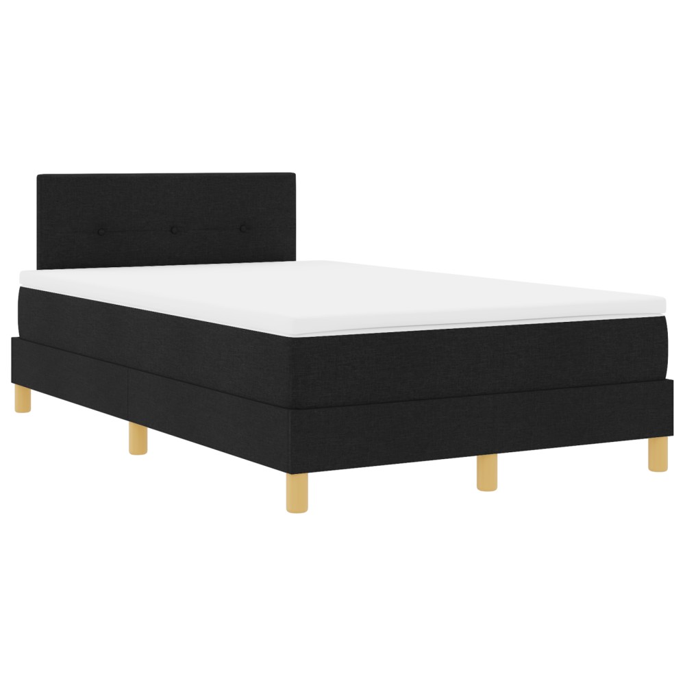 vidaXL Pat cu arcuri cu saltea Negru 120 x 200 cm țesătură