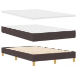 vidaXL Pat cu arcuri cu saltea Maro închis 120 x 200 cm țesătură vidaXL Pat cu arcuri cu saltea Maro închis 120 x 200 cm țesătură