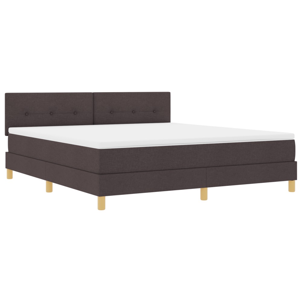 vidaXL Pat cu arcuri cu saltea Maro închis 180 x 200 cm țesătură