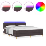 vidaXL Pat cu arcuri cu saltea Maro închis 180 x 200 cm țesătură vidaXL Pat cu arcuri cu saltea Maro închis 180 x 200 cm țesătură