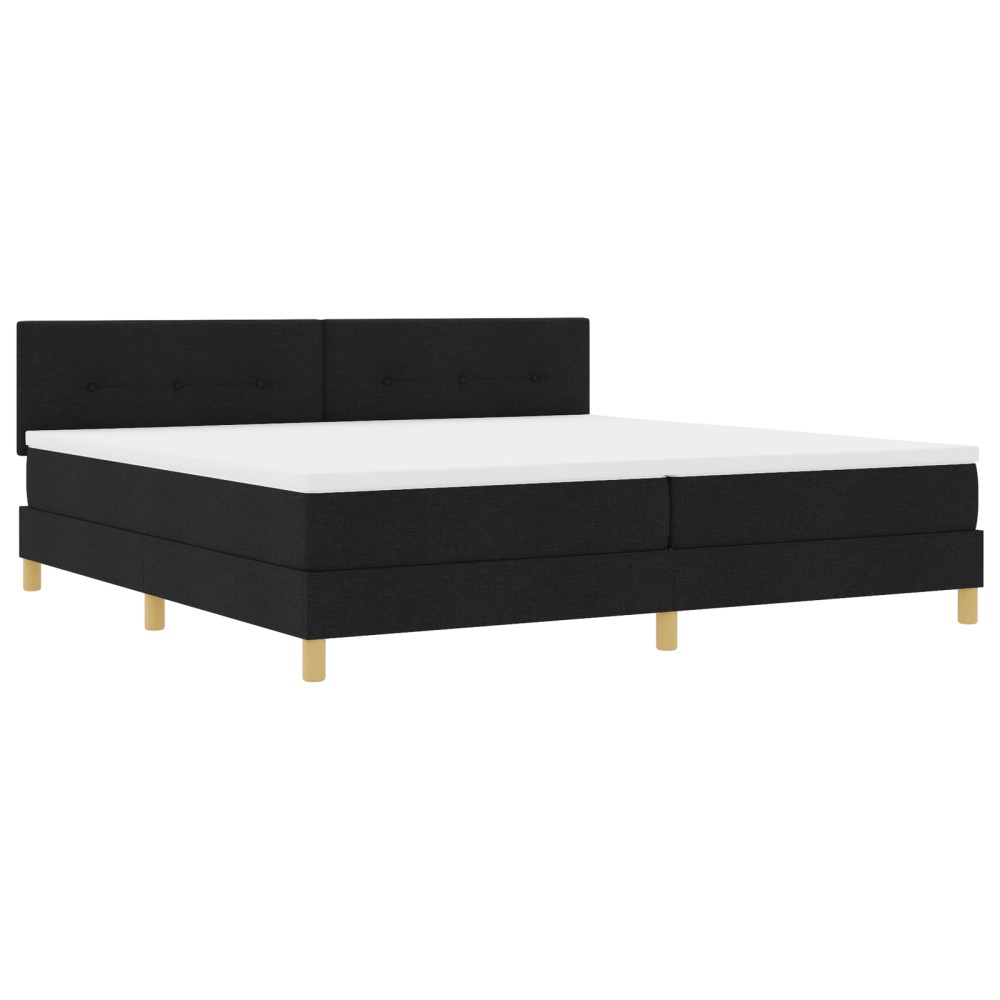 vidaXL Pat cu arcuri cu saltea Negru 200 x 200 cm țesătură