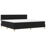 vidaXL Pat cu arcuri cu saltea Negru 200 x 200 cm țesătură vidaXL Pat cu arcuri cu saltea Negru 200 x 200 cm țesătură